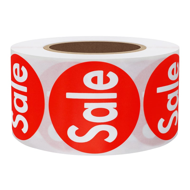 Hybsk Red Retail Sale Stickers 1.5" Round Circle Labels 500 Total Per Roll (Red) - Image 2